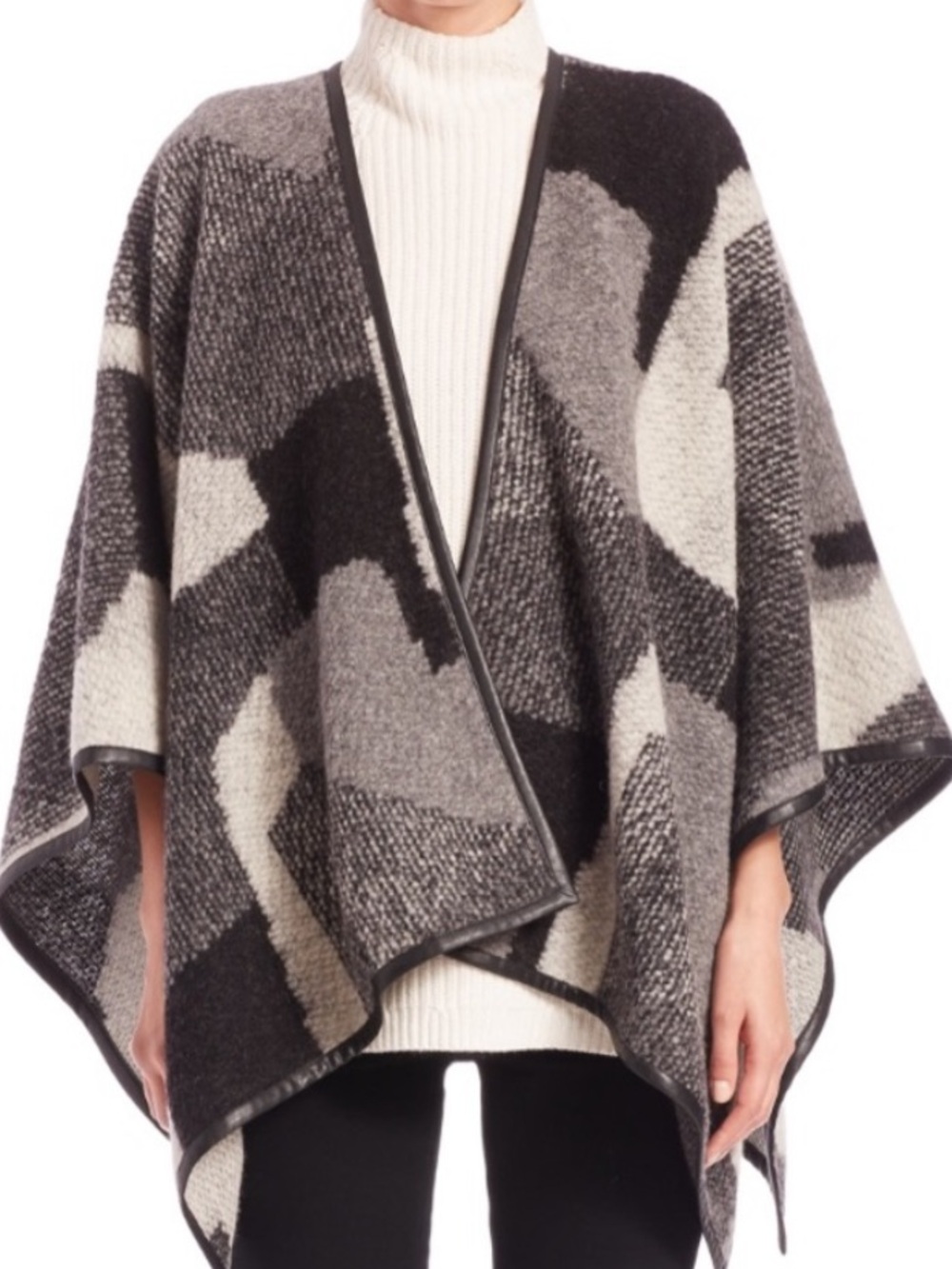 BCBG “Rudy” Wool blanket poncho—one size